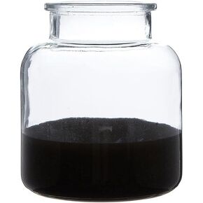 Santa Barbara Design Studio Vase TableSugar Collection - Modern Style Dipped Base Glass Vase, 6.5 x 5.5-Inch, Black