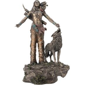 JFSM INC. Native American Warrior Praying Statue Sculpture Figurine