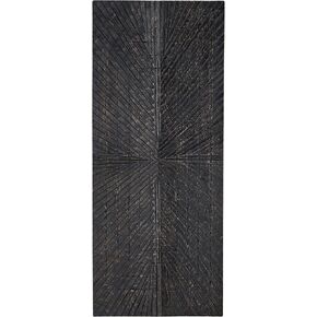 تصميم مميز من Ashley Lenora Rustic Sunburst Wood مقاس 20 × 48 بوصة لتزيين الحائط، أسود