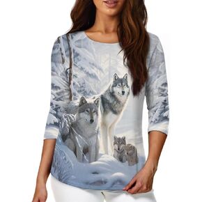 Fall T Shirts for Women 2023 3/4 Sleeve Tunic Tops Casual Blouses Athletic Shirt S-2XL