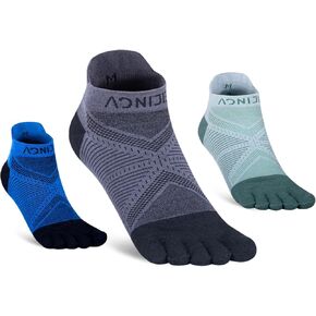 Toe Socks, Running Five Finger Ankle Socks, No Show Low Cut Running Socks for Men, High Performance Athletic Socks