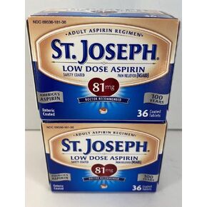 St. Joseph Pain Reliever, 81 mg, Enteric Coated Tablets, 36 ct. in Saudi Arabia