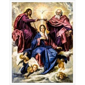 NONBER Wall Painting Virgin Mary Poster Coronation of The Virgin Canvas Painting Posters and Prints Wall Art Pictures 12x16inch（Unframed）