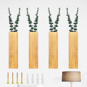 4 عبوات من مزهريات الحائط الخشبية، مزارعي الجدران الخشبية مع نباتات صناعية، مزهرية داخلية مثبتة على الحائط، زارع ديكور حائط خشبي، مزهرية جيب حائطية لغرفة المعيشة، غرفة النوم، الحمام، غرفة الطعام in Kuwait