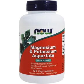 NOW Foods - Magnesium & Potassium Aspartate 120 caps (Pack of 3)