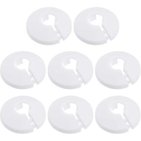 uxcell 12mm Pipe Cover Decoration PP Plastic Water Pipe Escutcheon White 8pcs