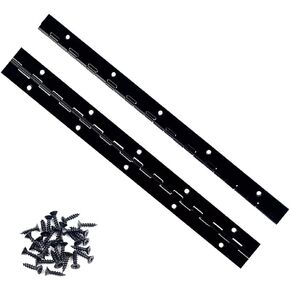 2PCS 12 Inch Black Piano Hinges for Cabinet Hinges Heavy Duty 12 Inch Continuous Hinges Sliver Stainless Steel 304 Long Hinges Door Hinges, Cabinet Door Hinges