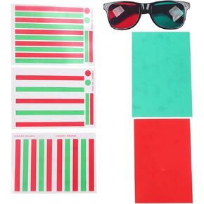 Red Green Vision Correction Cards, Red Green Myopia Training Cards Disinhibit Training Reading Aids Myopia Strabismus Amblyopia Stereo Eye Training Reading Aids for Red Green