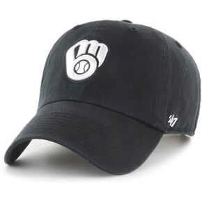 47 Milwaukee Brewers Hat Mens Womens Clean Up Adjustable Cap, Black