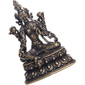 Buddha Statue Home Decoration Vintage Decor Gold Decor Mini Decor Green Tara Figurine Decoraciones para Salas De Casa Antique Brasstara Buddha Retro Buddha Ornament Brass Ornament