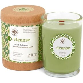 Scented Spa Candles Seeking Balance® Handcrafted Wood Wick Aromatherapy Candle, 6.5-Ounce, Cleanse: Lime + Galbanum