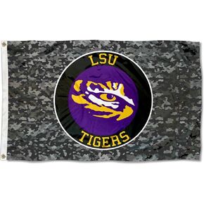 Louisiana State LSU Tigers Camo Camouflage Flag