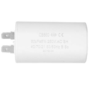 CBB60 Run Capacitor, 60uF 250V AC 50/60HZ Cylinder Shaped for Air Compressor Water Pump Motor, 4.5 x 2.0 inch, White