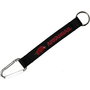 aminco NCAA Arkansas Razorbacks Carabiner Lanyard Keychain - Black