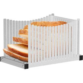 Stainless steel Bread Slicer for Homemade Bread, Foldable Compact Cutting Bread Cutting Board. Makes Cutting Bagels, Cake or Bread Slices Easy Easier to clean Convenient storage Strong and durable.
