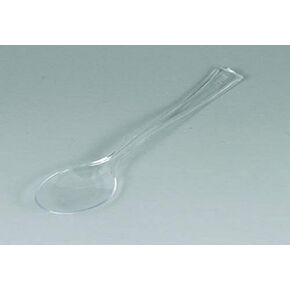 Maryland Clear Tiny Tasters Mini Spoons - 3.75" (Pack of 50) - Premium BPA-Free Plastic Appetizer Spoons - Perfect for Chic Tasting Parties, Elegant Hors d'oeuvres & More!