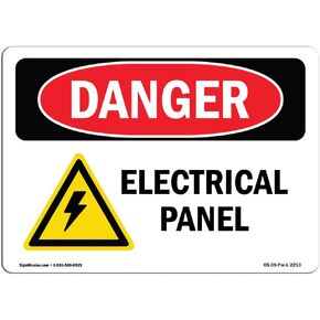 OSHA Danger Sign - Electrical Panel | Decal | Protect Your Business, Construction Site, Warehouse & Shop Area | Made in The USA