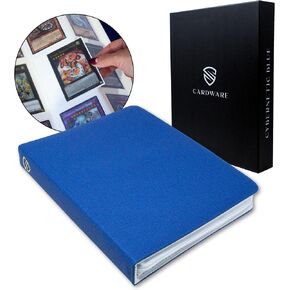 CARDWARE Premium Binder for Collectible and Trading Cards | 9 Pocket Trading Card Album | 360 Side Loading Pocket Binder for Yugioh, Pokemon, Magic: The Gathering and More (Cybernetic Blue)