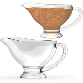 XANADU Set of 2 Gravy Boat | Dripless Spout, Ergonomic Handle | 7.5 OZ for Sauces, Gravy, Dressings, Milk