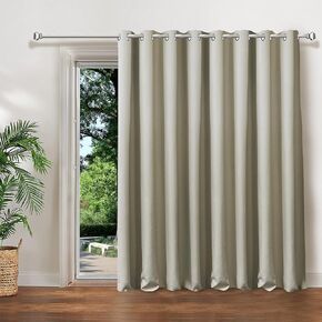 Room Darking Curtains 63 inches Long, Short Curtains for Bedroom, 80% Blackout Curtains, Grommet Top Kitchen Window Curtains (Beige, 72W x 63L Inch, 1 Panel)