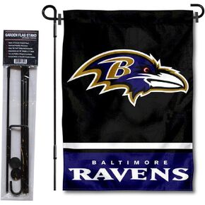 Baltimore Ravens Garden Flag with Stand Holder