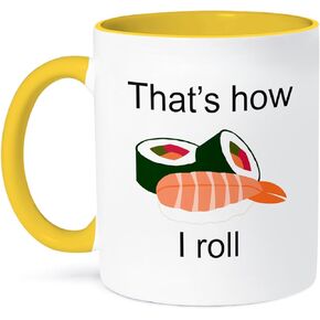 3dRose That’s how I roll Mug, 11 oz, Black/White