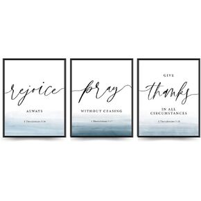 ETVISO Bible Verses Wall Decor Set of 3, Rejoice Pray Scripture Wall Art,1 Thessalonians 5:16-18 Christian Scripture Wall Art Prints Decor for Living Room Bedroom Home Decoration, 8x10 (Unframed)