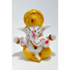 Ganesh Statue Sculpture for Car Dashboard, Home, Temple Décor | Indian God | 2 X 2.3 Inch | Resin | Ganesha Idol Figurine - Ganesha Festival Decoration (Nyon Ganesha)