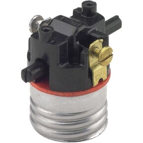 Leviton 7080-M Medium Base Interior Only, Shell Incandescent Lampholder, Push-Through, Single Circuit, Brass, Pack of 1