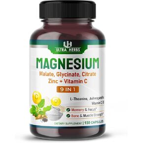 Tripple Magnesium Complex, with Magnesium Malate, Glycinate, Citrate - High Absorption Magnesium Supplement for Sleep Quality, Nerve & Muscle Relaxation | 150 Capsules