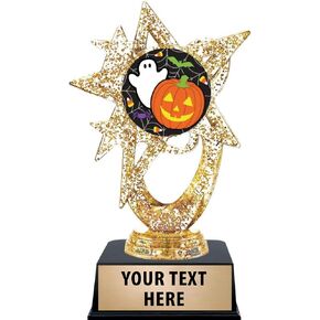 Crown Awards 6" Halloween Trophies, Glitter Star Halloween Pumpkin Ghost Trophy Prime