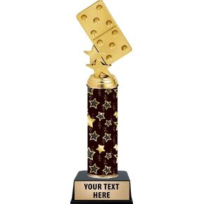 Personalized Black Starlite Dominoes Trophy, 11" Dominoes Trophy Award, Customize Now Prime