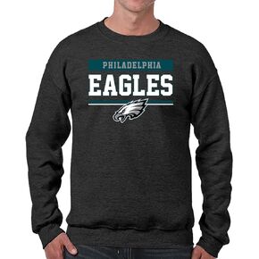 NFL Adult Long Sleeve Team Block Charcoal Crewneck Sweatshirt - Stay Warm & Represent Your Team With Style