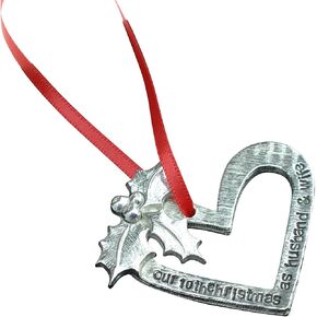 Our 10th Christmas As Husband & Wife - 10 Year Wedding Anniversary Christmas Tree Ornament