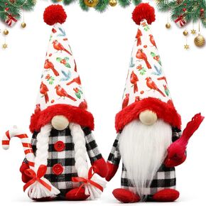 Red Cardinal Gnomes Decorations for Home - Cardinal Sympathy Gifts - Bereavement Gifts - Memorial Gifts for Loss of Father, Mother, Son, Brother - Sympathy Present - Red Cardinal Decor for Table