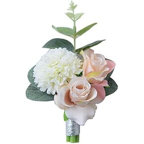 Boutonniere Buttonholes Groom Groomsman Best Man Rose Wedding Flowers Accessories Prom Suit Decoration, Pack of 1