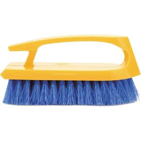 Rubbermaid Commercial FG648200 Iron Handle Scrub Brush, Polypropylene Fill, 1" Trim Length, 6" Length, Cobalt