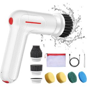 Electric Spin Scrubber, Electric Cleaning Brush with 6 Replaceable Brush Heads, Rechargeable Shower Scrubber for Bathroom, Cordless Power Scrubber for Cleaning Tub, Floor, Tile, Sink, Window in Saudi Arabia