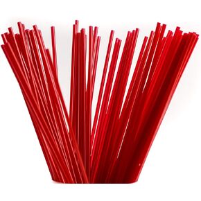 [1000 PACK] 8 Inch Compostable Plastic Stirrer, Bio Degradable, Eco Friendly, Sip Stirrer, Bar Stirrer, Sip Straw, For Coffee, Cocktail, Latte and Tea - 8 Inches, 1000/Box, Red