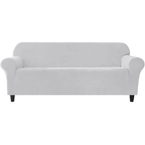Stretch Sofa Slipcover Couch Cover for 3 Cushion Couch, 1 Piece Velvet Sofa Cover Furniture Protector Slipcovers with Elastic Bottom, Machine Washable