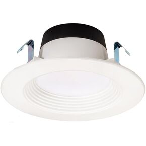 Topaz Round 4 Inch LED Recessed Retrofit Downlight, 7 W, Baffle Trim, 5CCT Selectable 2700K,3000K,3500K,4000K,5000K, White