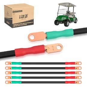 10L0L Golf Cart Battery Cables – 14" Long 4 Gauge Cables for 36V Yamaha Electric and Club Car DS Golf Carts 36V 48V
