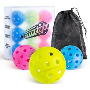 Pickleball Balls, 9 Pack 40 Holes Outdoor Pickleball Balls in 3 Colors Mesh Bag, USAPA Standard, High Elasticity & Durable Pickle Balls for Various Pickleball Paddles and Courts