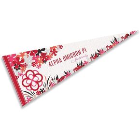Alpha Omicron Pi Greek Pennant Banner Flag