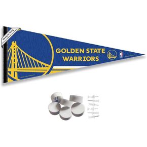Golden State Warriors Pennant Flag and Wall Tack Pads Mounts