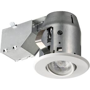 Globe Electric 90679 3" Swivel Round Trim Recessed Lighting Kit, White, Easy Install Push-N-Click Clips, 3.25" Hole Size, Recessed Lights, Dimmable, Ceiling Light, Porch Light, Bulb Not Included