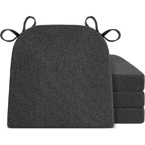 وسائد كرسي ترومليكس لكراسي الطعام، 4 عبوات من وسائد مقاعد المطبخ مع أربطة داخلية غير قابلة للانزلاق مقاس 17 × 16 بوصة من الكتان الخفيف in Kuwait