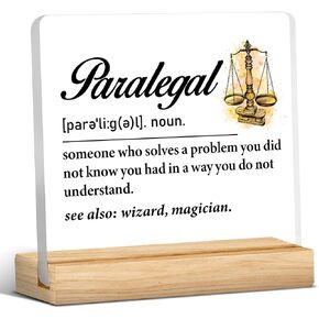 Paralegal Gift for Women, Paralegal Gift Ideas, Birthday Gift for Paralegal, Paralegal Definition Acrylic Desk Sign Office Decor in Kuwait