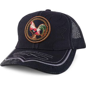 Trendy Apparel Shop Rooster Embroidered Trucker Mesh Baseball Cap