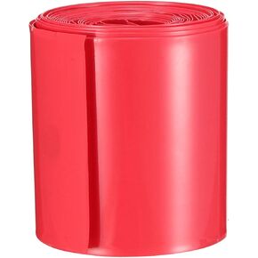 uxcell Battery Wrap PVC Heat Shrink Tubing 50mm Flat Width for 18650 5 Meters Length Red